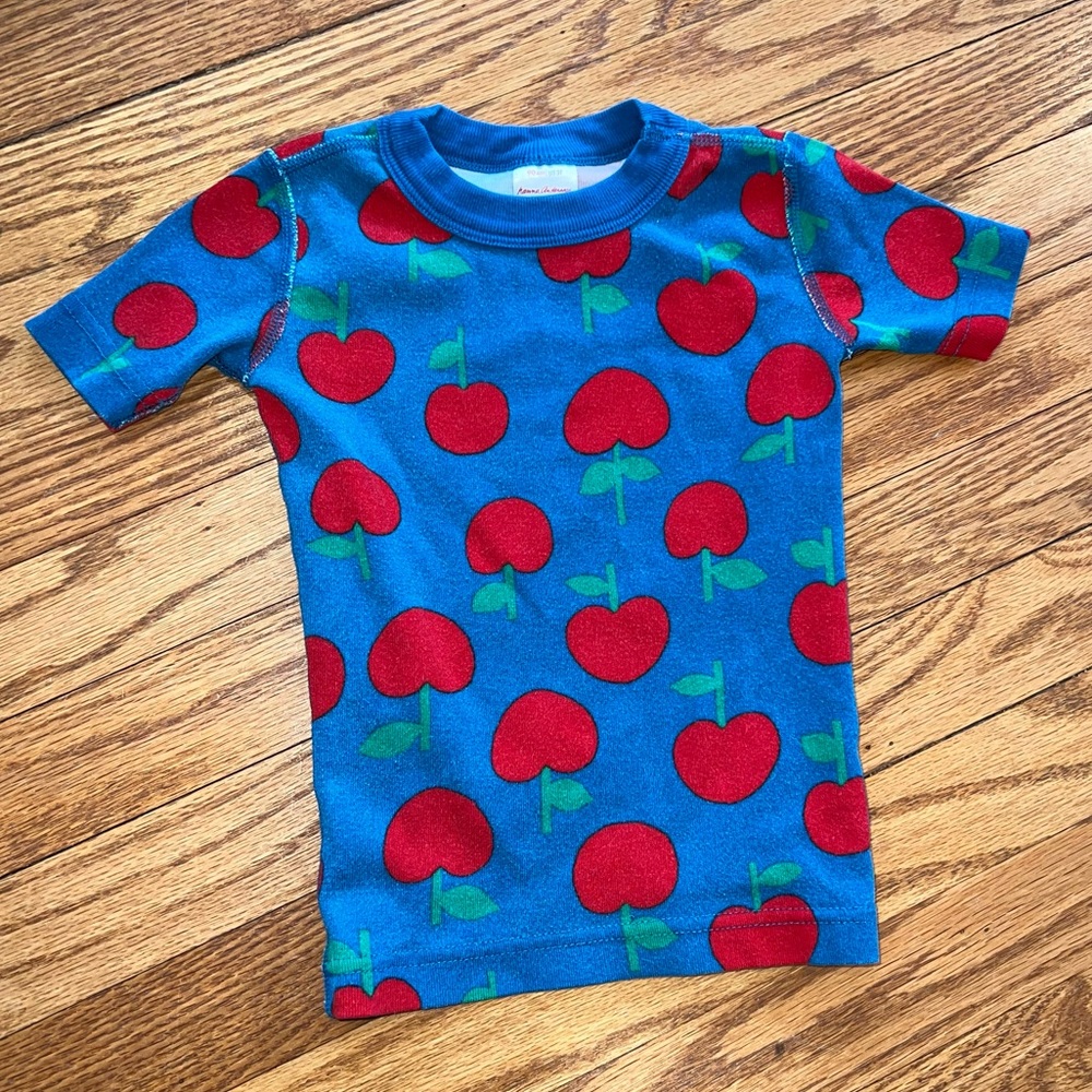 &Hanna Andersson Short Sleeve Apple Top Shirt - play condition wash wear teal